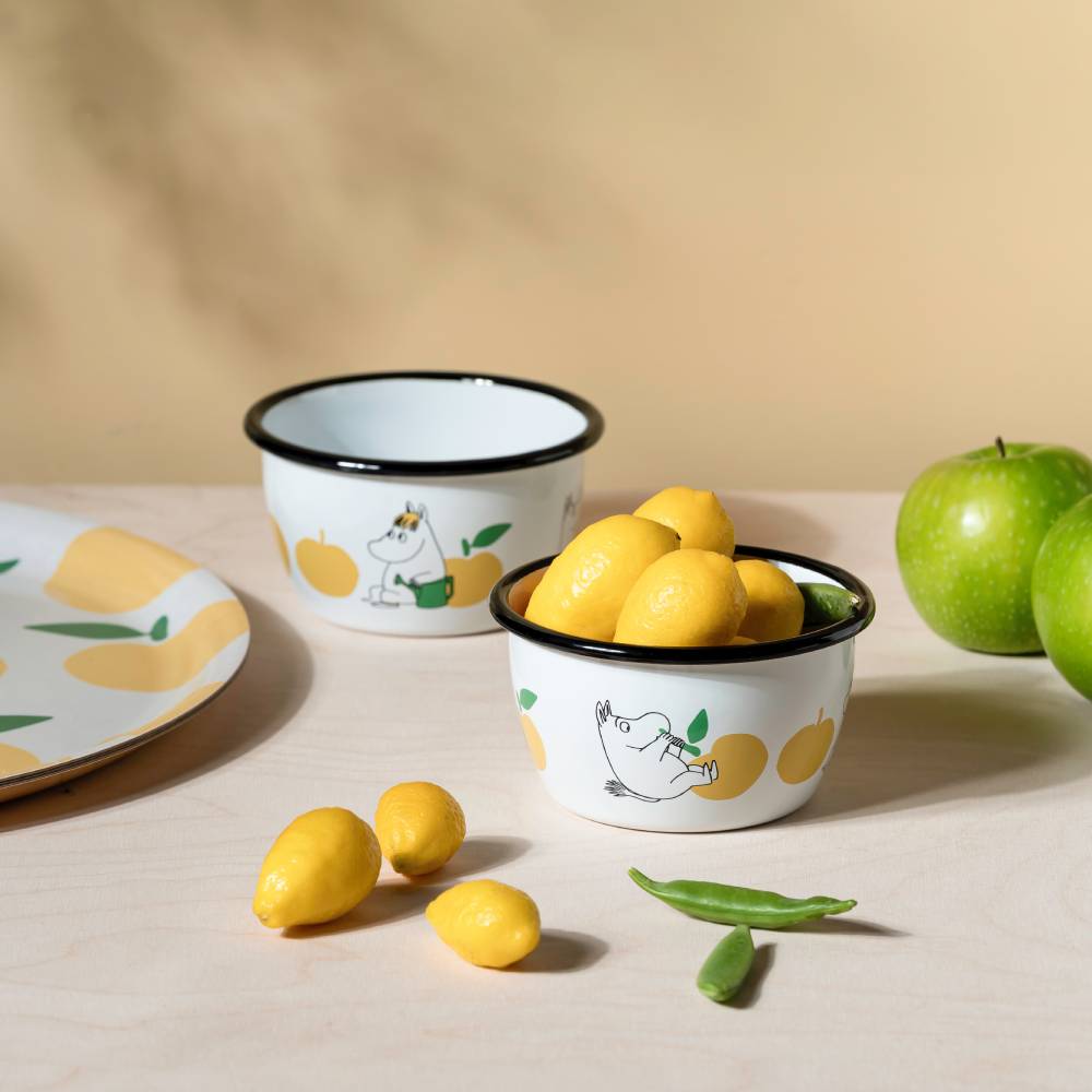 Moomin Joyfull Apples Bowl 3dl Yellow - The Official Moomin Shop