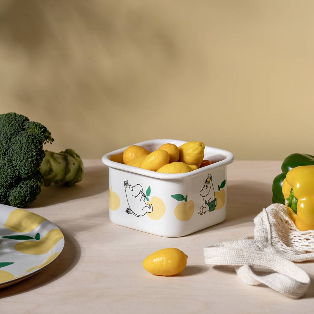 Moomin Joyfull Apples Jar 1L Yellow - The Official Moomin Shop