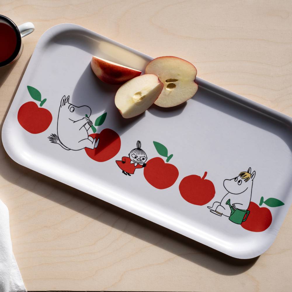 Moomin Joyfull Apples Tray 43x22cm Red - The Official Moomin Shop