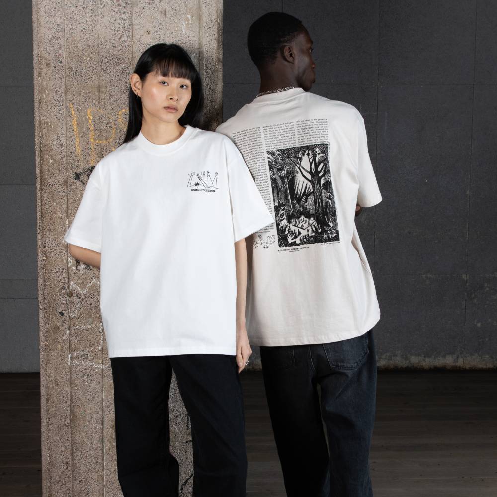 Moomin Novels Collection T-shirt Unisex Beige - The Official Moomin Shop