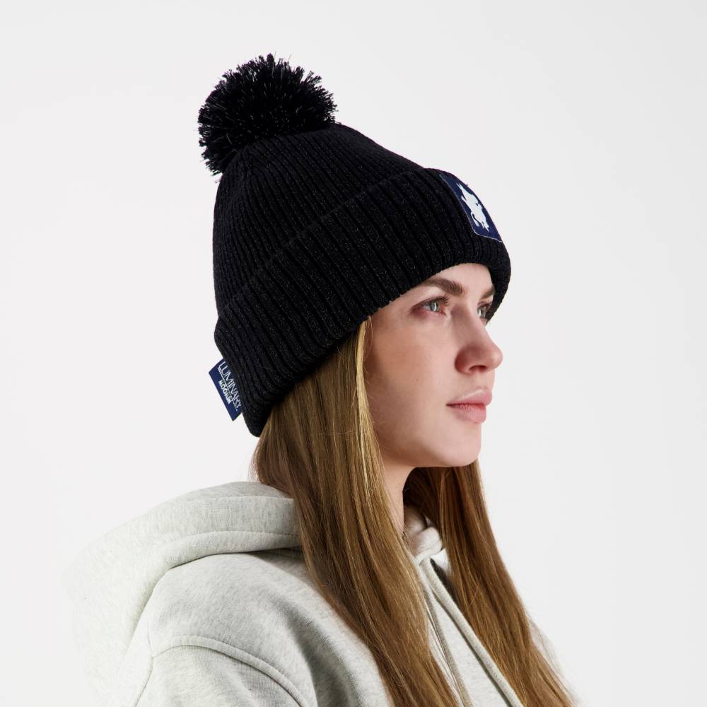 Moomintroll Reflecting Pompom Beanie Black - The Official Moomin Shop