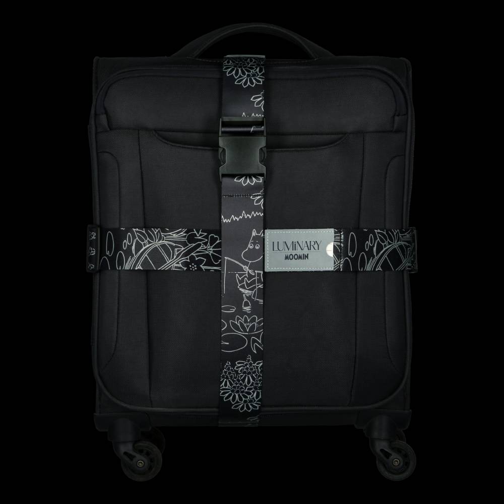 Moomin Fishing Reflecting Luggage Strap Black - The Official Moomin Shop