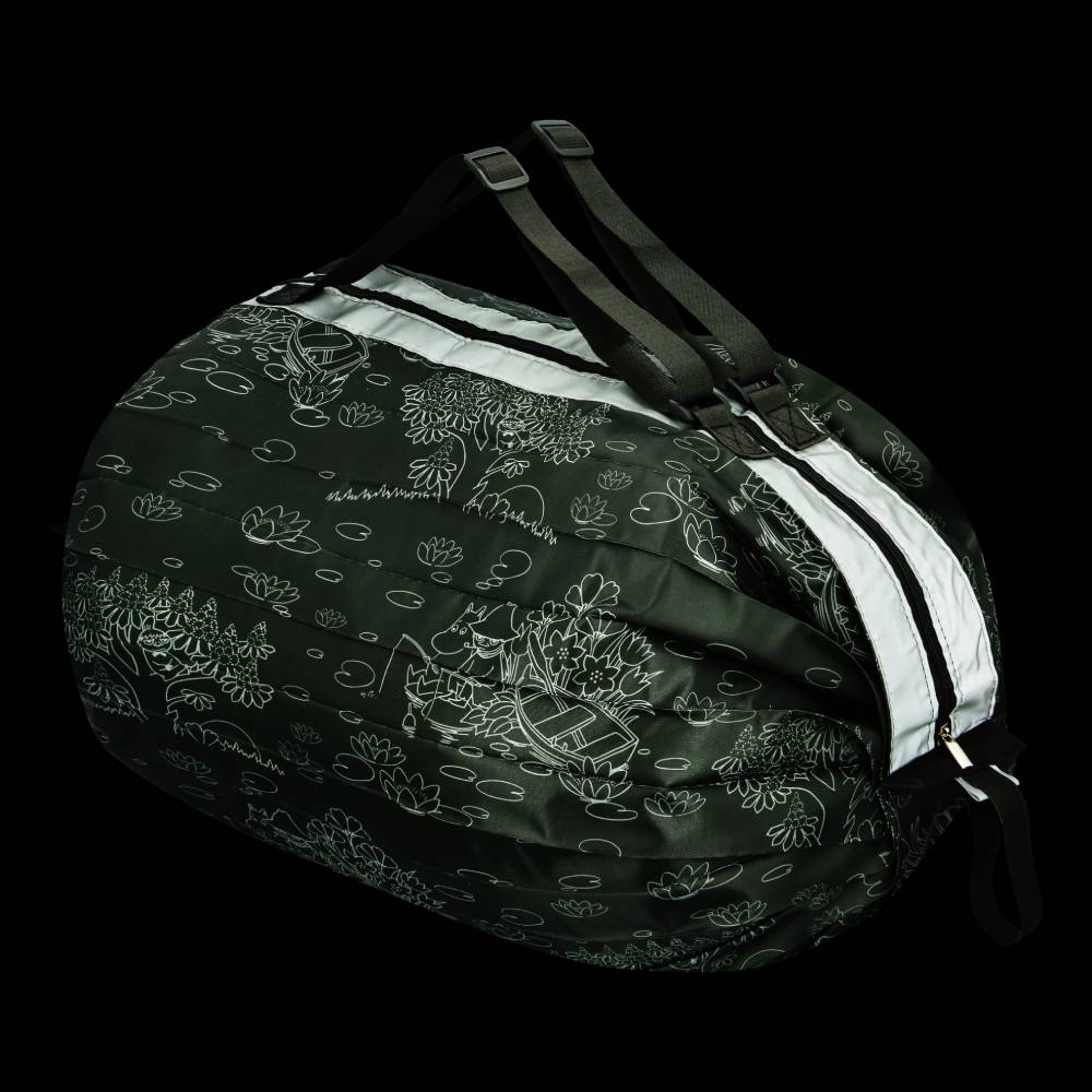 Moomin Fishing Reflecting Folding Bag Black - The Official Moomin Shop
