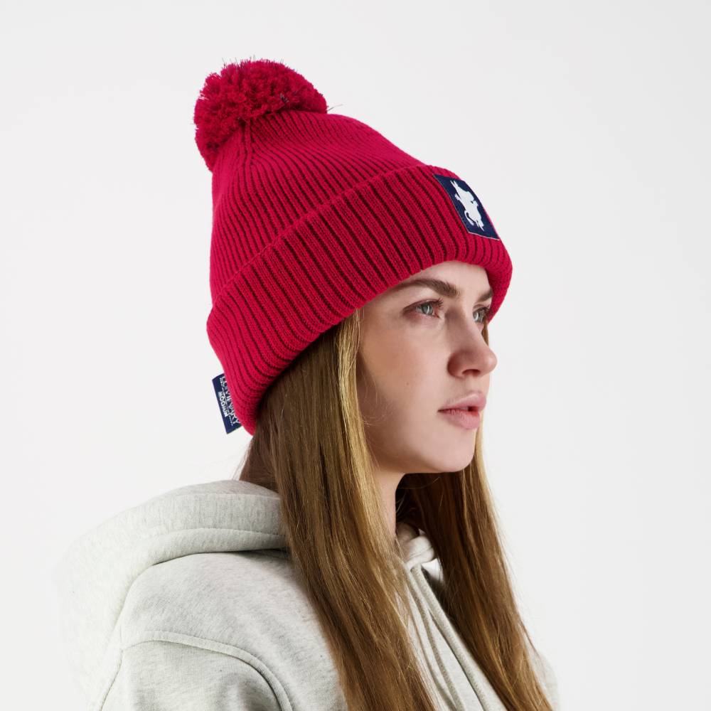 Moomintroll Reflecting Pompom Beanie Red - The Official Moomin Shop