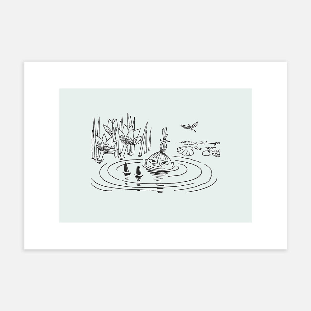 Little My Swimming Poster 30x40cm - The Official Moomin Shop
