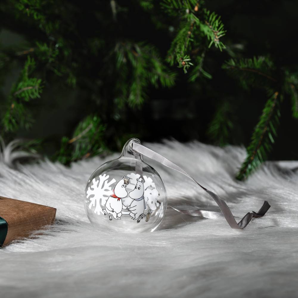 Moomin Snowflake Glass Bauble 7cm - The Official Moomin Shop