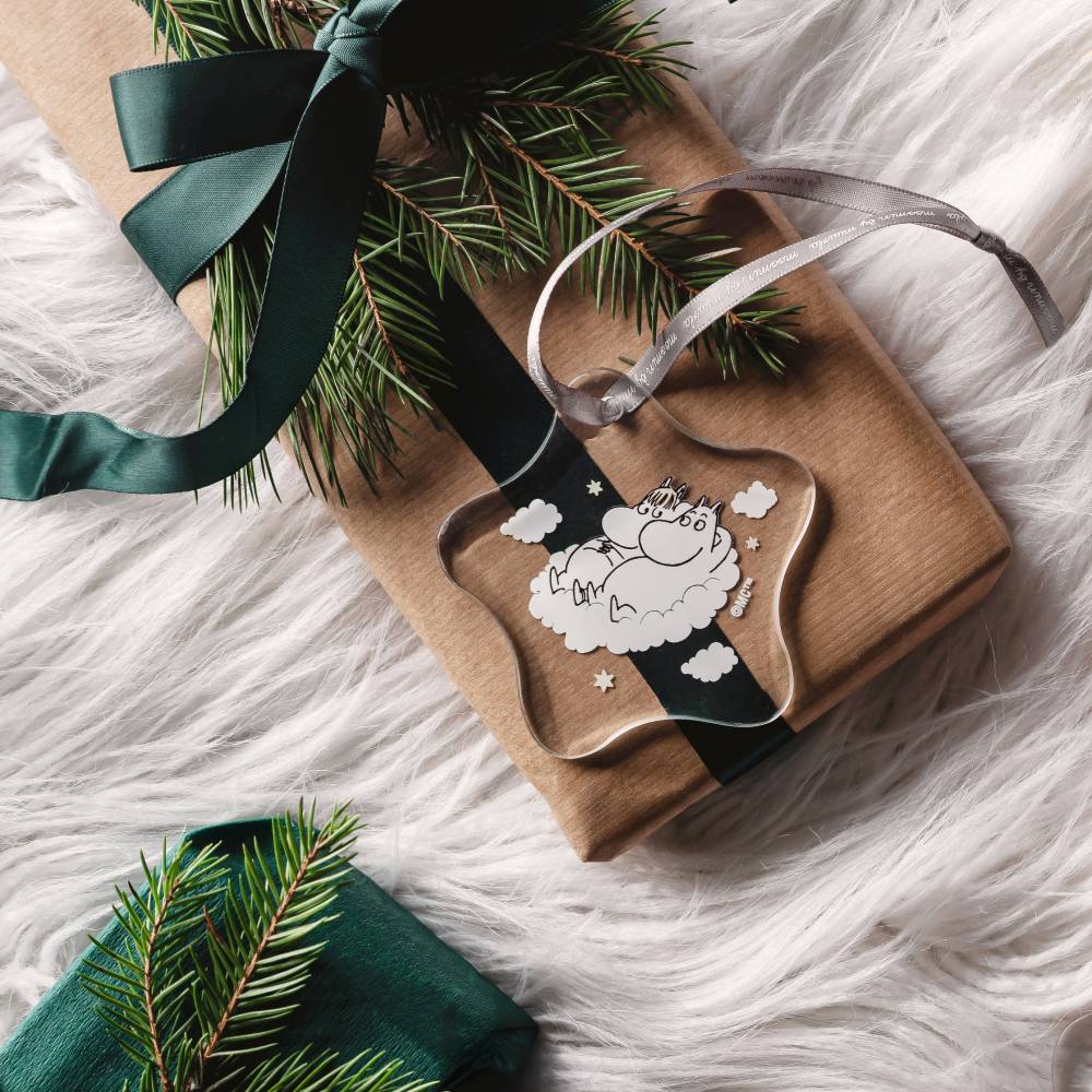 Moomintroll & Snorkmaiden Glass Ornament 8cm - The Official Moomin Shop