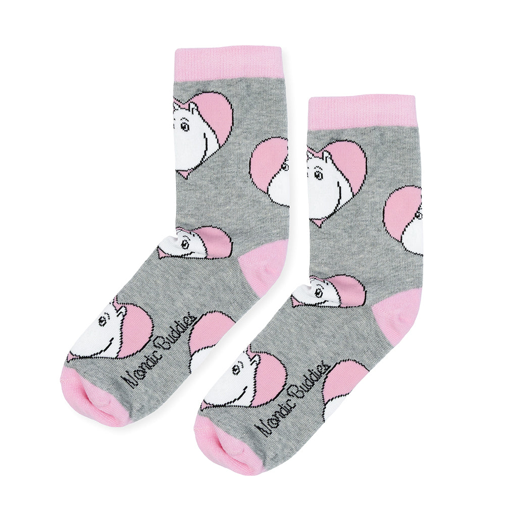 Moomintroll Love Socks 36-42 Grey - The Official Moomin Shop