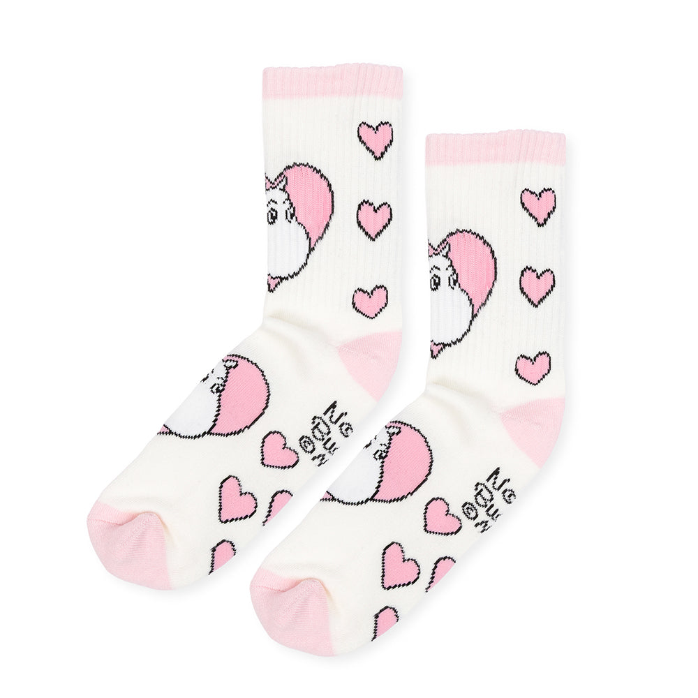 Moomintroll Love Retro Socks 36-42 White - The Official Moomin Shop