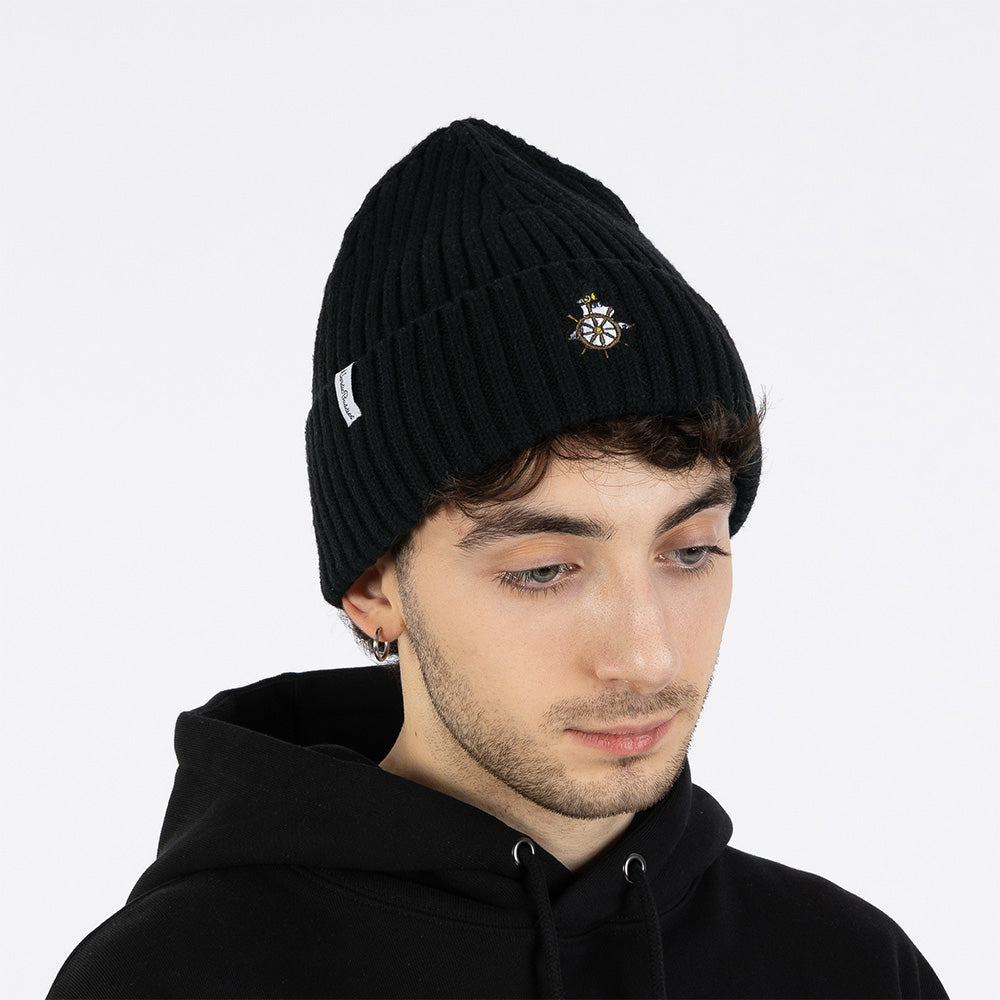 Moominpappa Helm Embroidery Beanie Black - The Official Moomin Shop
