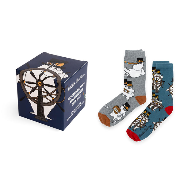 Moominpappa Helm Sock 40-45 Gift Box 2-set - The Official Moomin Shop