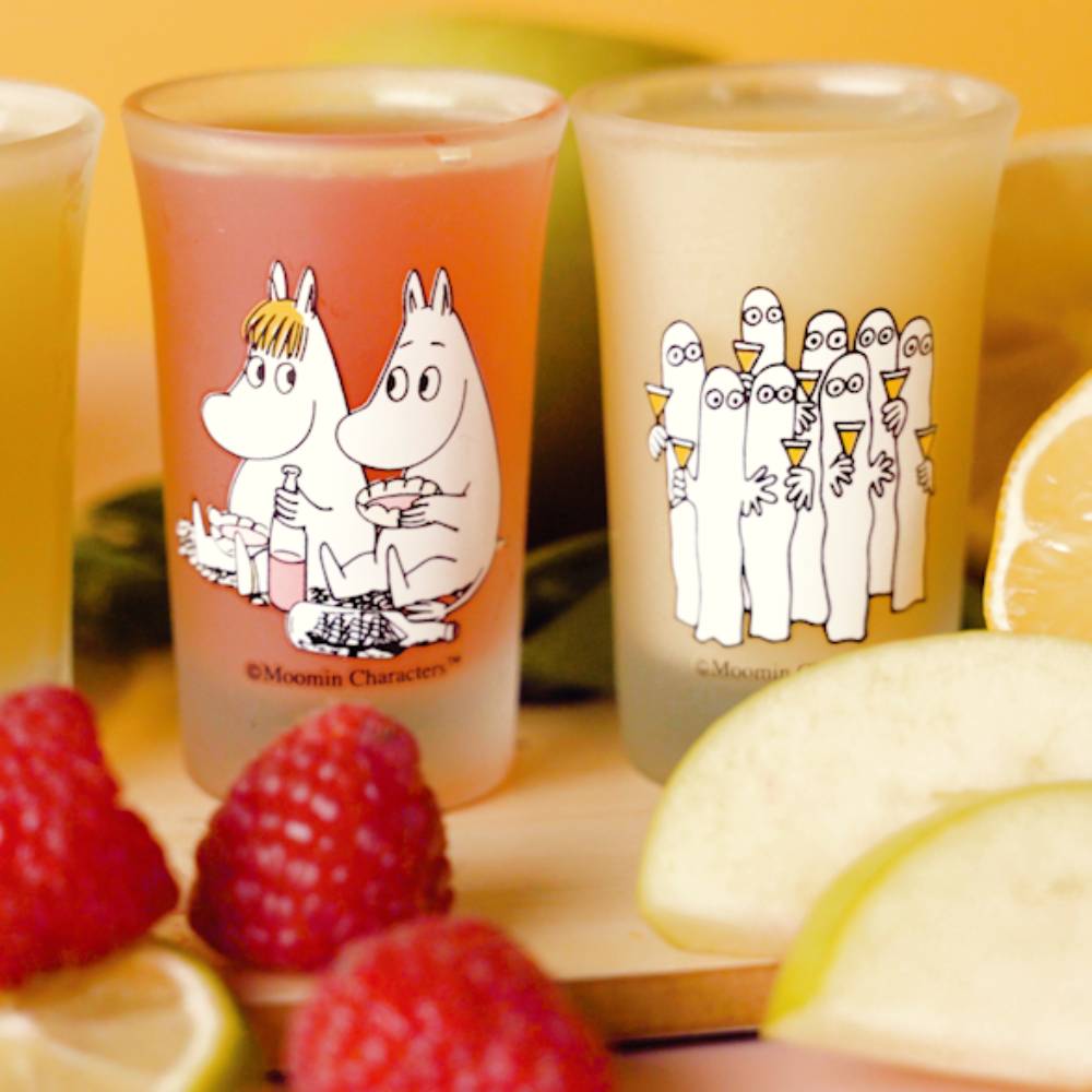 Moomintroll & Snorkmaiden & Hattifatteners Mini Glass 5cl 2-set - The Official Moomin Shop