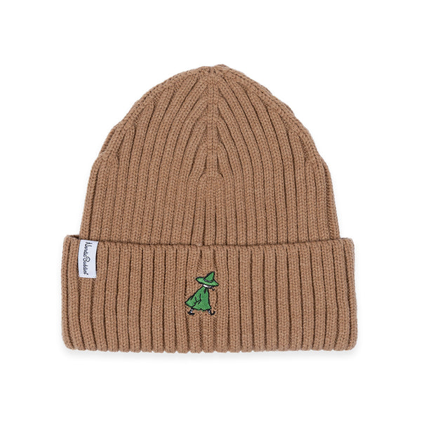 Snufkin Embroidery Beanie Brown - The Official Moomin Shop