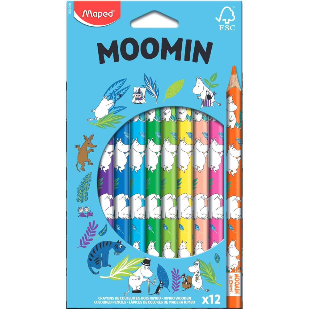 Moomintroll Colouring Pencils Jumbo 12-set - The Official Moomin Shop