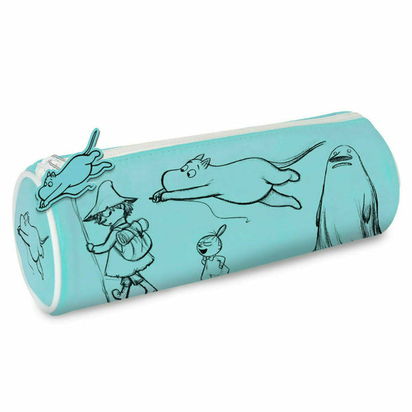Moomin Canvas Barrel Pencil Case - Beige