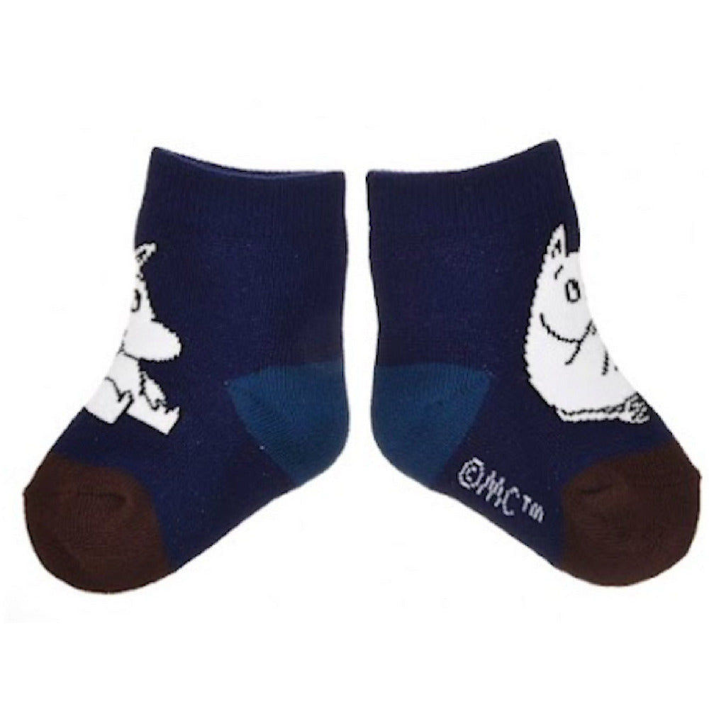 Moomintroll Thinking Baby Socks Blue - Nordicbuddies - The Official Moomin Shop
