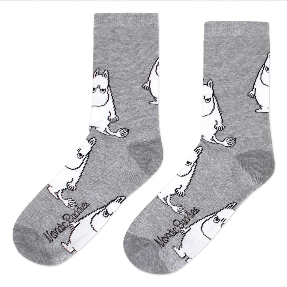 Moomintroll Angry Socks Light Grey 40-45 - Nordicbuddies - The Official Moomin Shop
