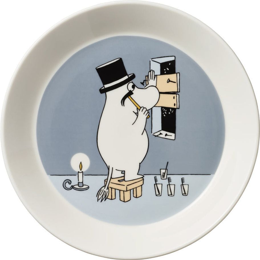 Moominpappa Plate Grey 19cm - The Official Moomin Shop