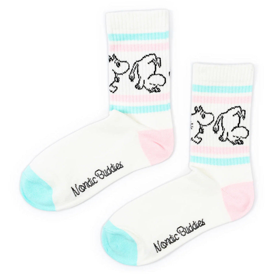 Moomin Retro Socks Pink/Blue - Nordicbuddies - The Official Moomin Shop