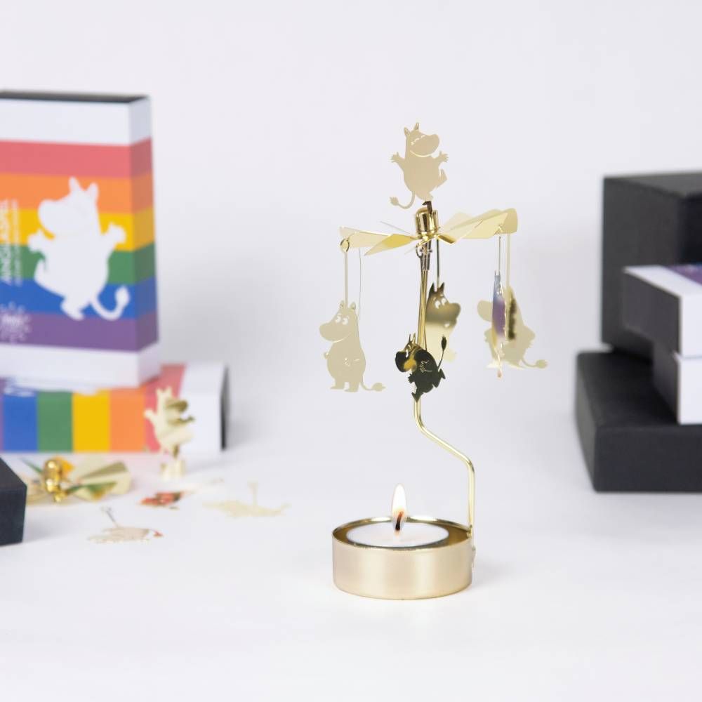 Moomintroll Rotary Candle Holder Gold - The Official Moomin Shop