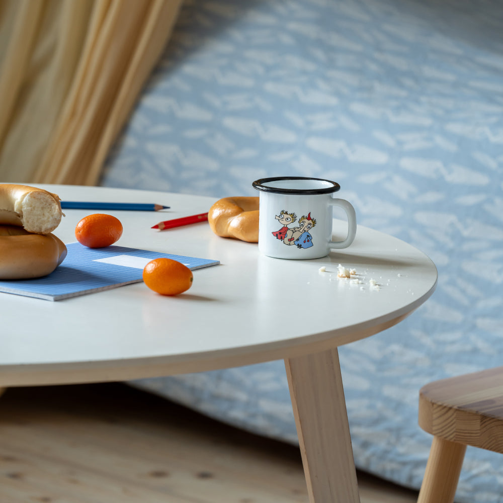 Thingumy & Bob Retro Mug 1,5dl White - The Official Moomin Shop