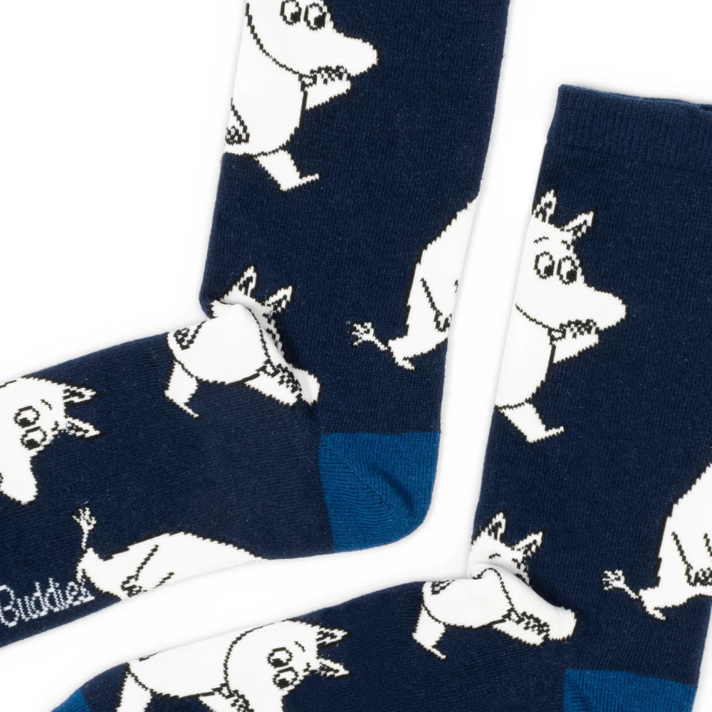 Moomintroll Wondering Socks Navy 40-45 - Nordicbuddies - The Official Moomin Shop