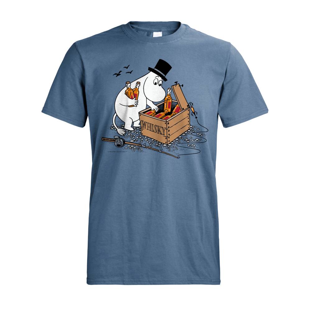 Moominpappa & Whisky T-shirt Blue - The Official Moomin Shop