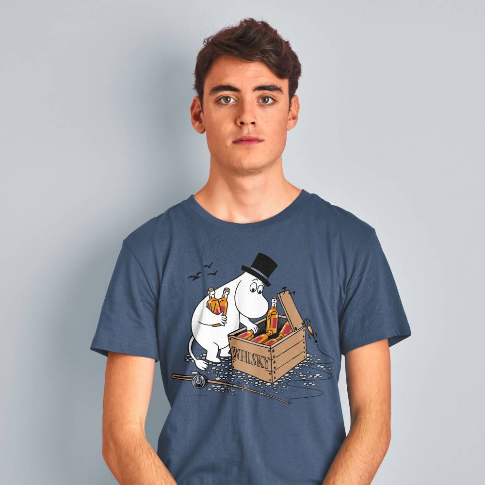 Moominpappa & Whisky T-shirt Blue - The Official Moomin Shop