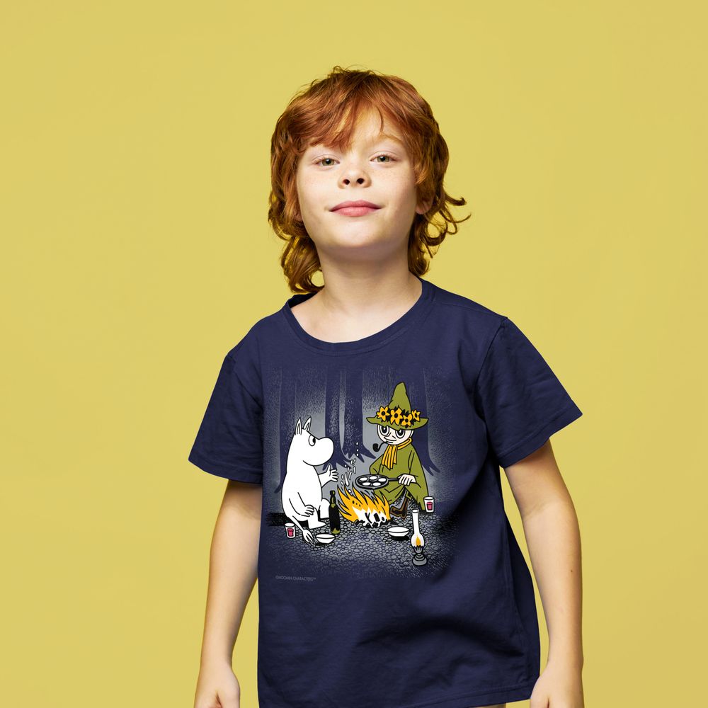 Moomin Campfire Kids T-shirt Blue - The Official Moomin Shop