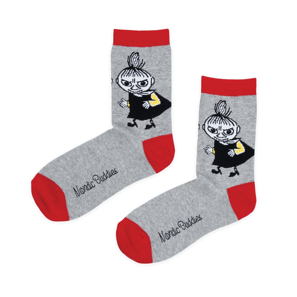 Moomin 80 Ladies Socks Grey - Red Cross - The Official Moomin Shop