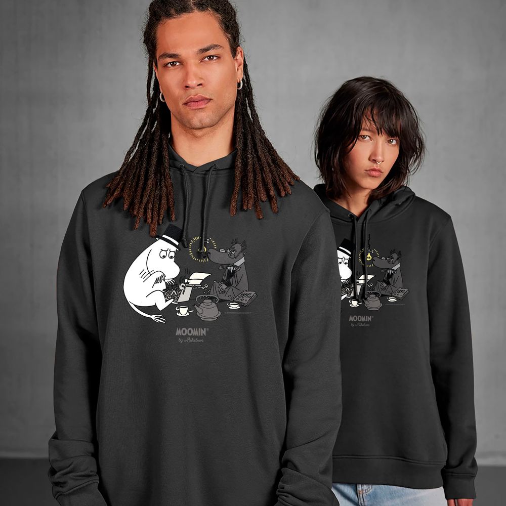 Moominpappa Typing Hoodie Black - The Official Moomin Shop