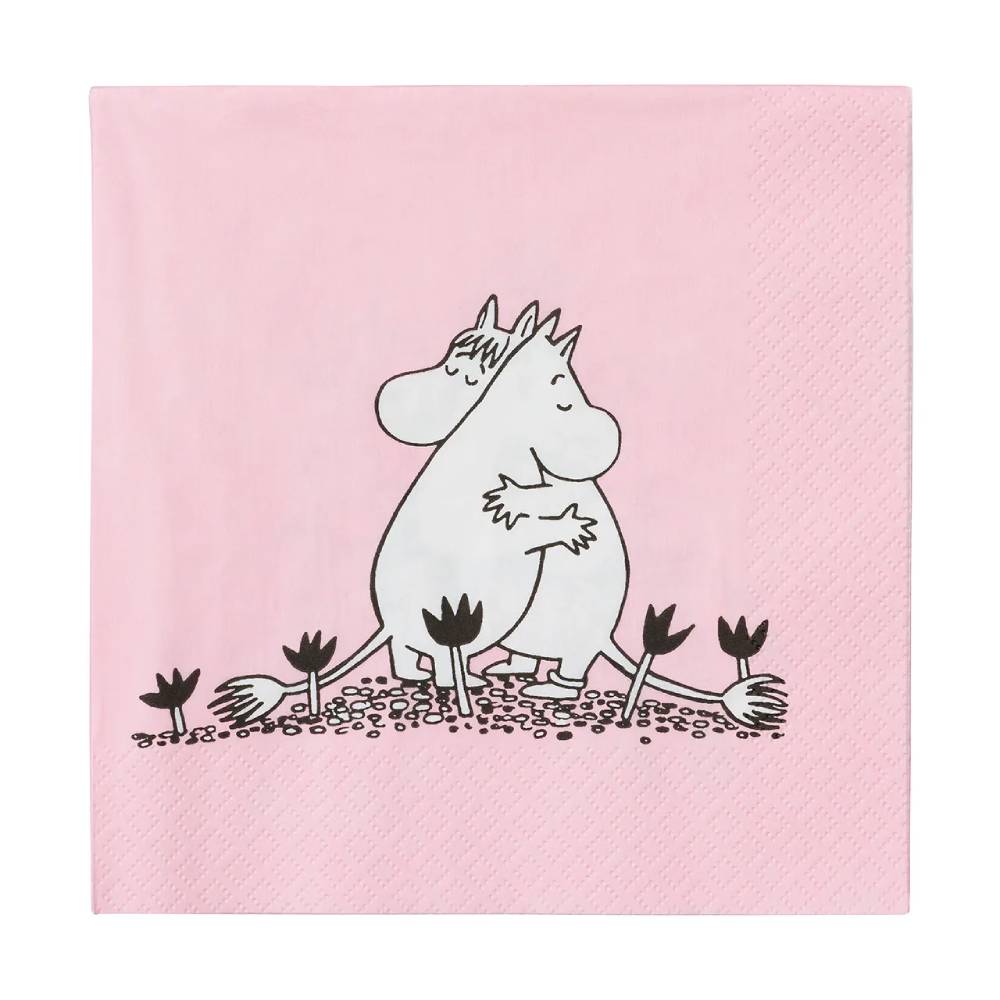 Moomin Love Napkins Pink 33cm - Moomin Arabia - The Official Moomin Shop