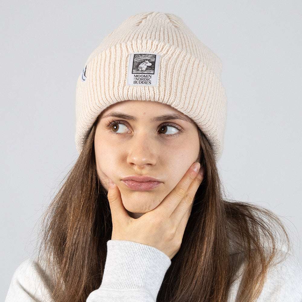 Moomintroll Beanie Adults Beige - Nordicbuddies - The Official Moomin Shop