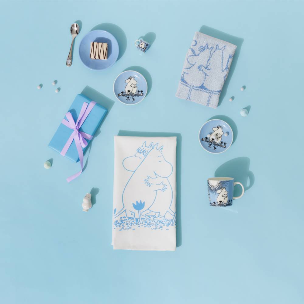 Moomin Blue Love Towel 25x25cm - Moomin Arabia - The Official Moomin Shop