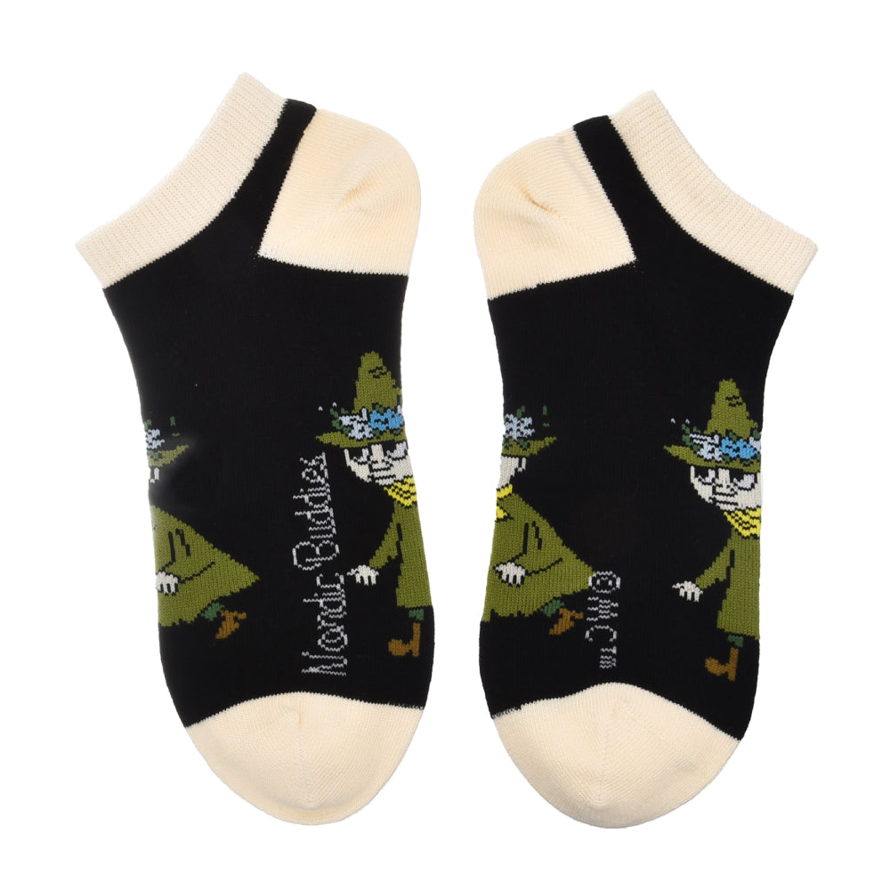 Snufkin Ladies Ankle Socks Black - Nordicbuddies - The Official Moomin Shop