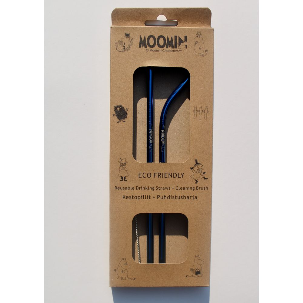 Moomin Drinking Straws Blue 2-set - The Official Moomin Shop