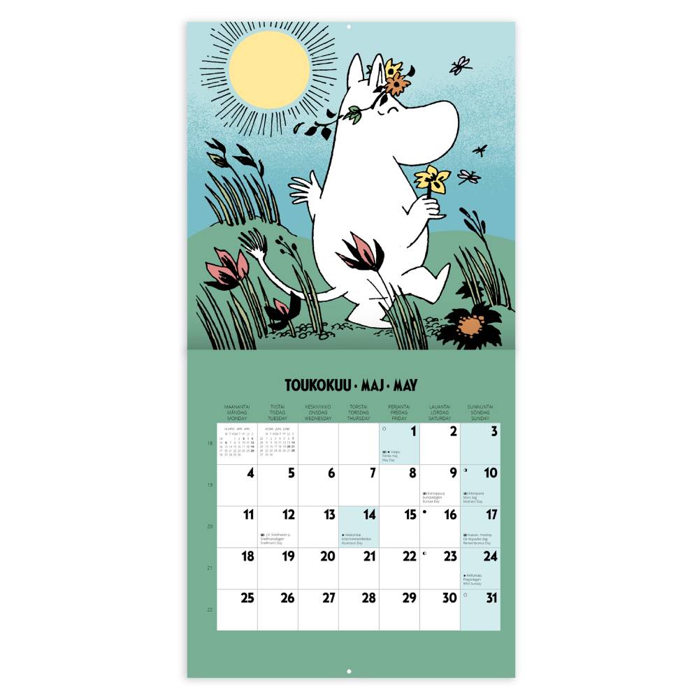 Moomin Fireplace Wall Calendar 2026 & Pencil Bundle