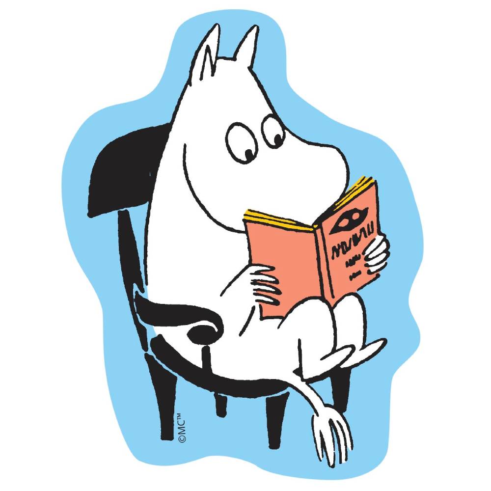 Moomintroll Reading Vinyl Sticker - The Official Moomin Shop