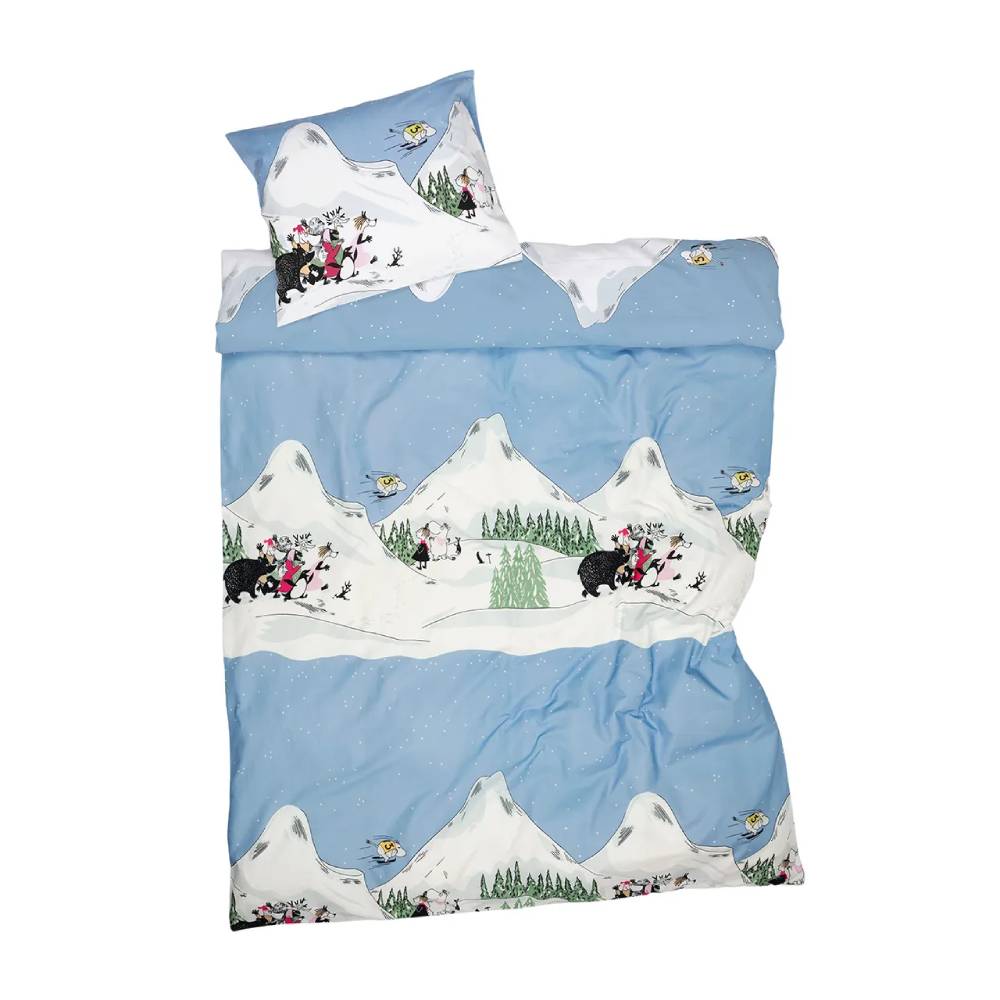 Moomin Ski Jumping GOTS Bedset 150x210cm - Moomin Arabia - The Official Moomin Shop