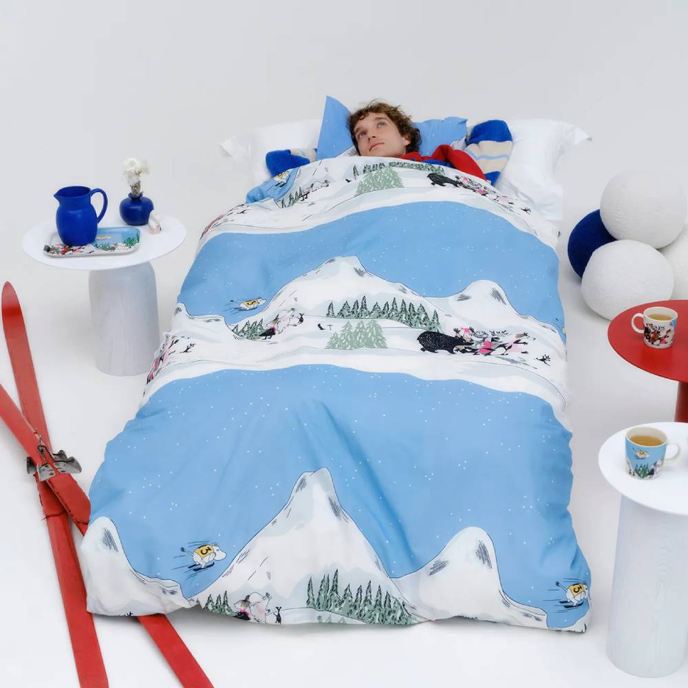 Moomin Ski Jumping GOTS Bedset 150x210cm - Moomin Arabia - The Official Moomin Shop