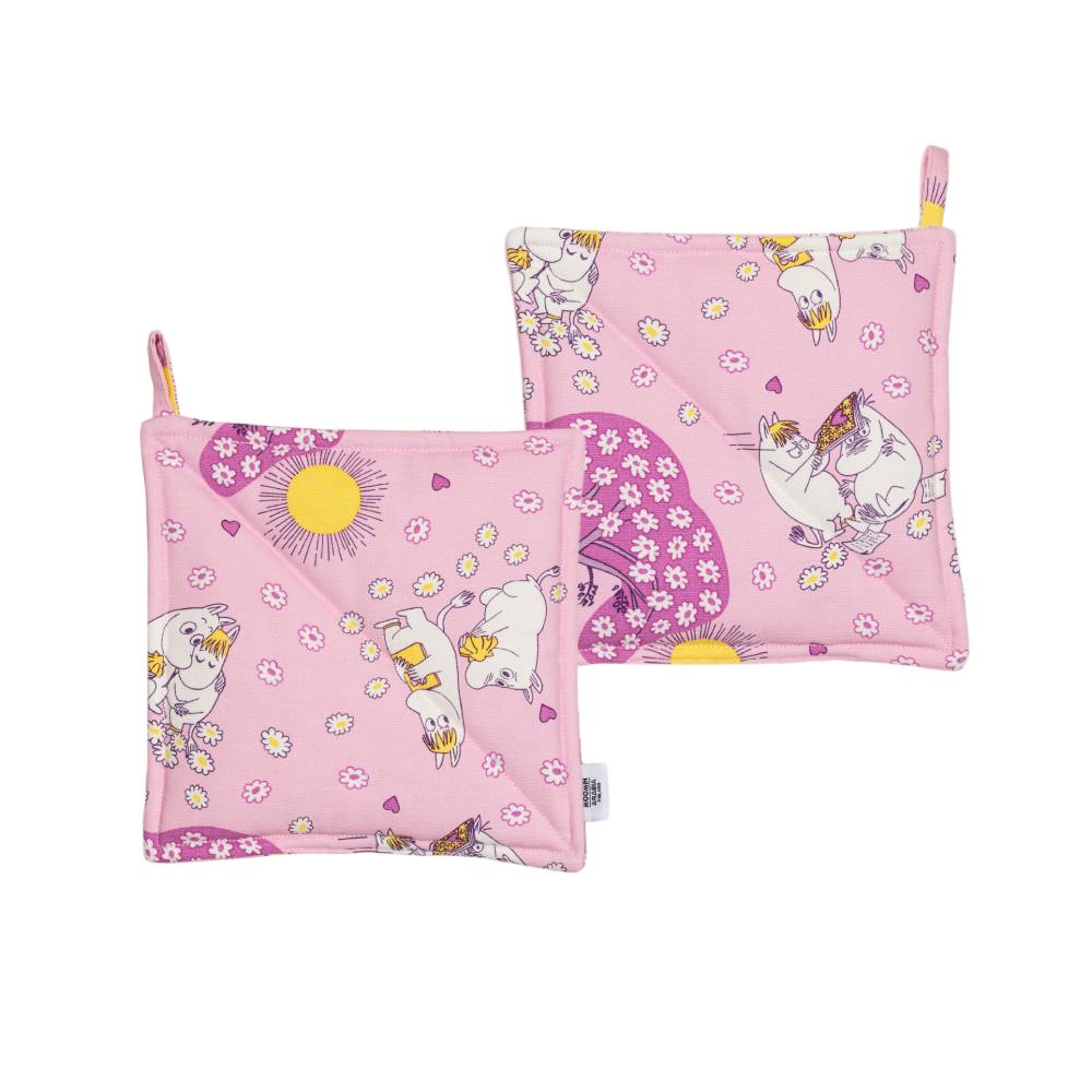 Moomin Sweethearts Pot Holders 2-set Pink - The Official Moomin Shop