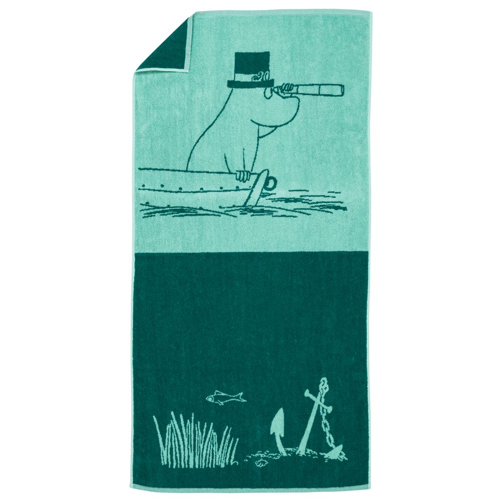 Moominpappa Bath Towel 70x140 Teal - The Official Moomin Shop