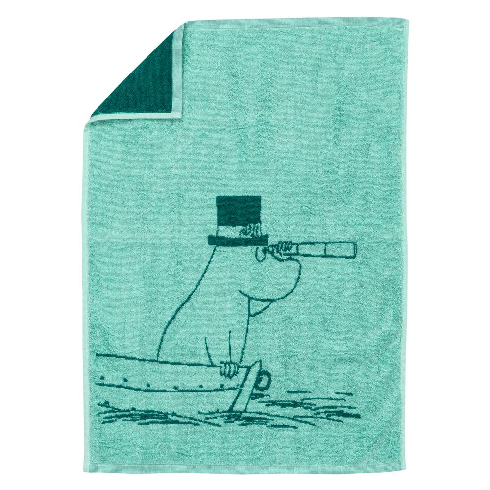 Moominpappa Hand Towel 50x70 Teal - The Official Moomin Shop