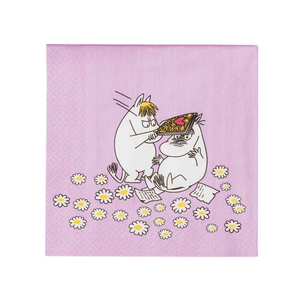 Moomin Sweethearts Napkin 33cm Pink - The Official Moomin Shop
