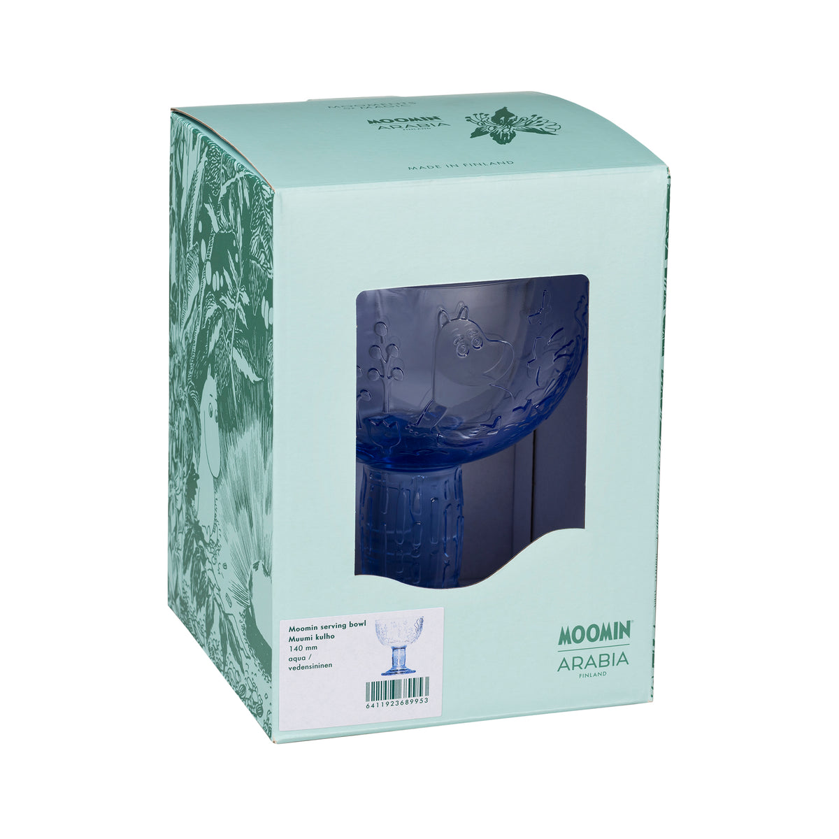 Moomin Mystical Forest Glass Serving Bowl Blue - The Official Moomin Shop
