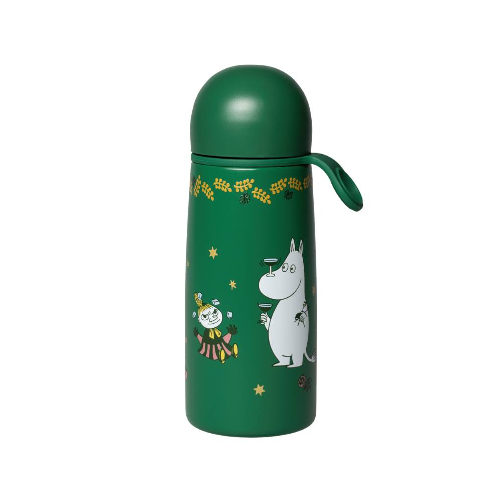Moomin Gift Of Love Thermal Bottle 0.45L Green - The Official Moomin Shop