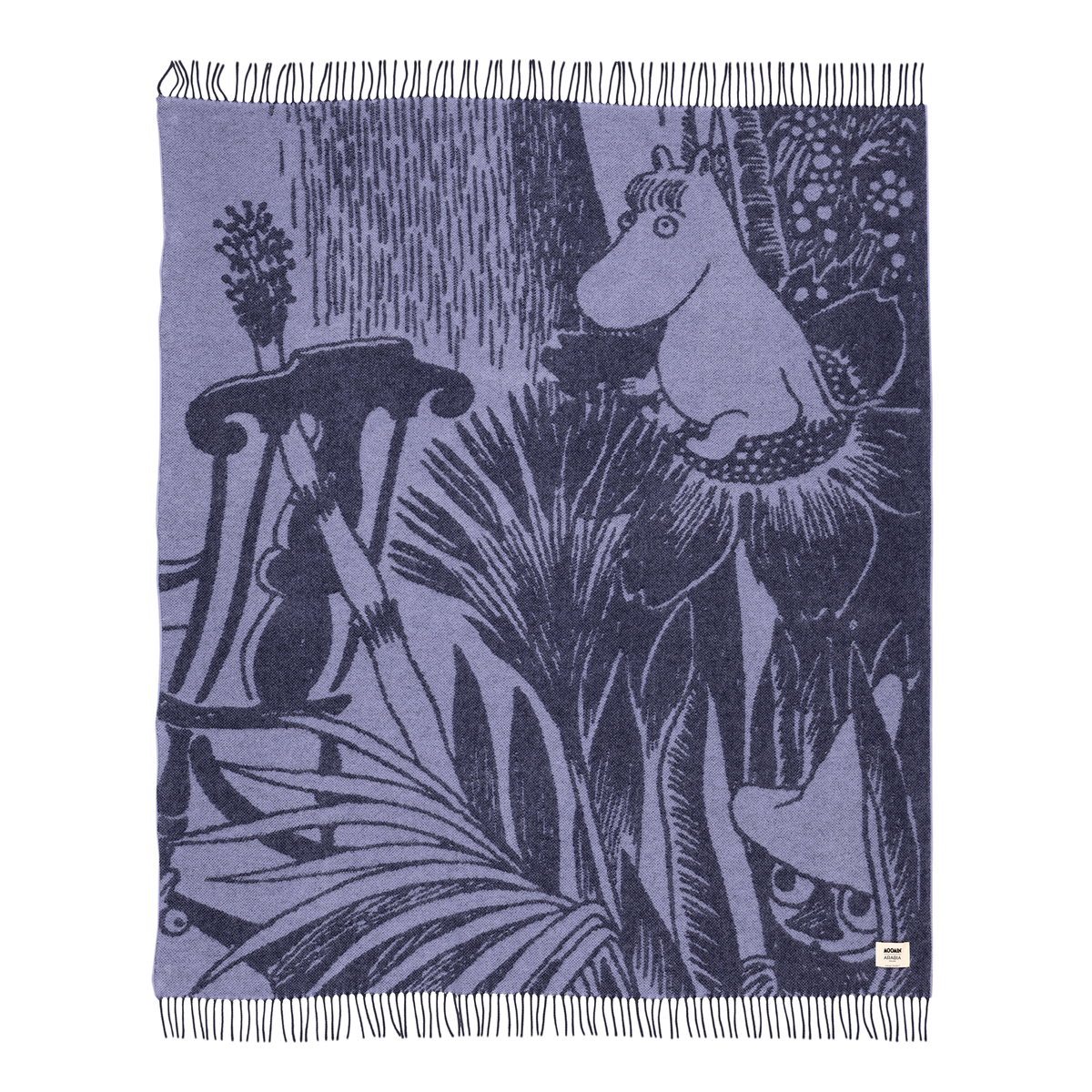 Moomin Mystical Forest Wool Throw 130x170cm Blue - The Official Moomin Shop