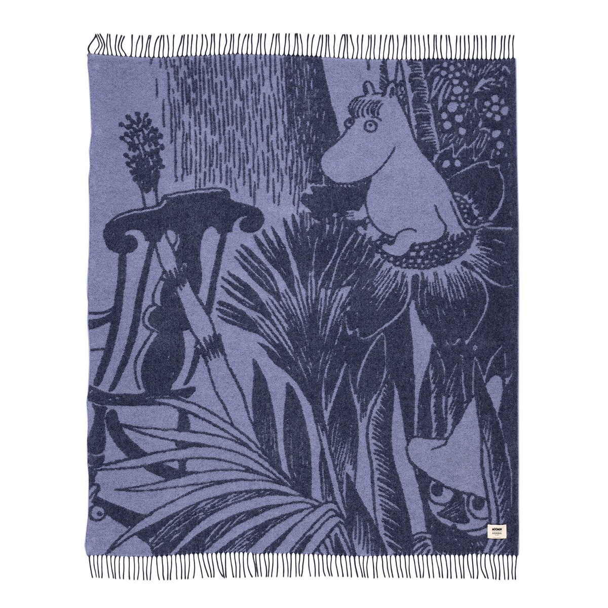 Moomin Mystical Forest Wool Throw 130x170cm Blue - The Official Moomin Shop