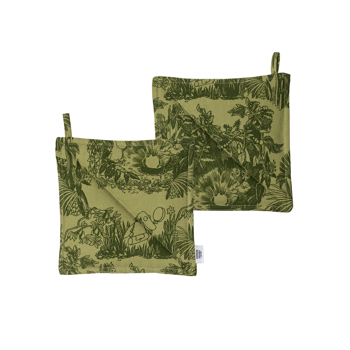 Moomin Mystical Forest Pot Holders 2-set Green - The Official Moomin Shop