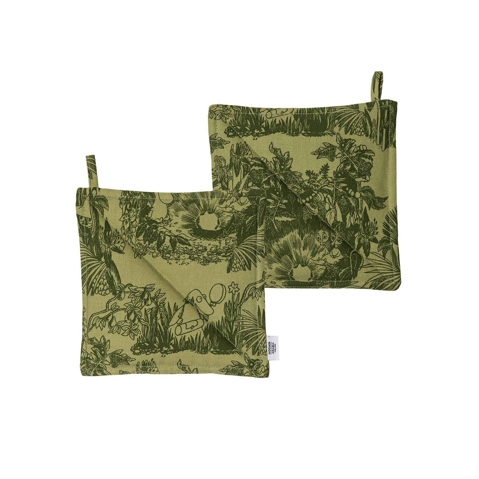 Moomin Mystical Forest Pot Holders 2-set Green - The Official Moomin Shop